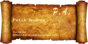 Petik Andrea névjegykártya